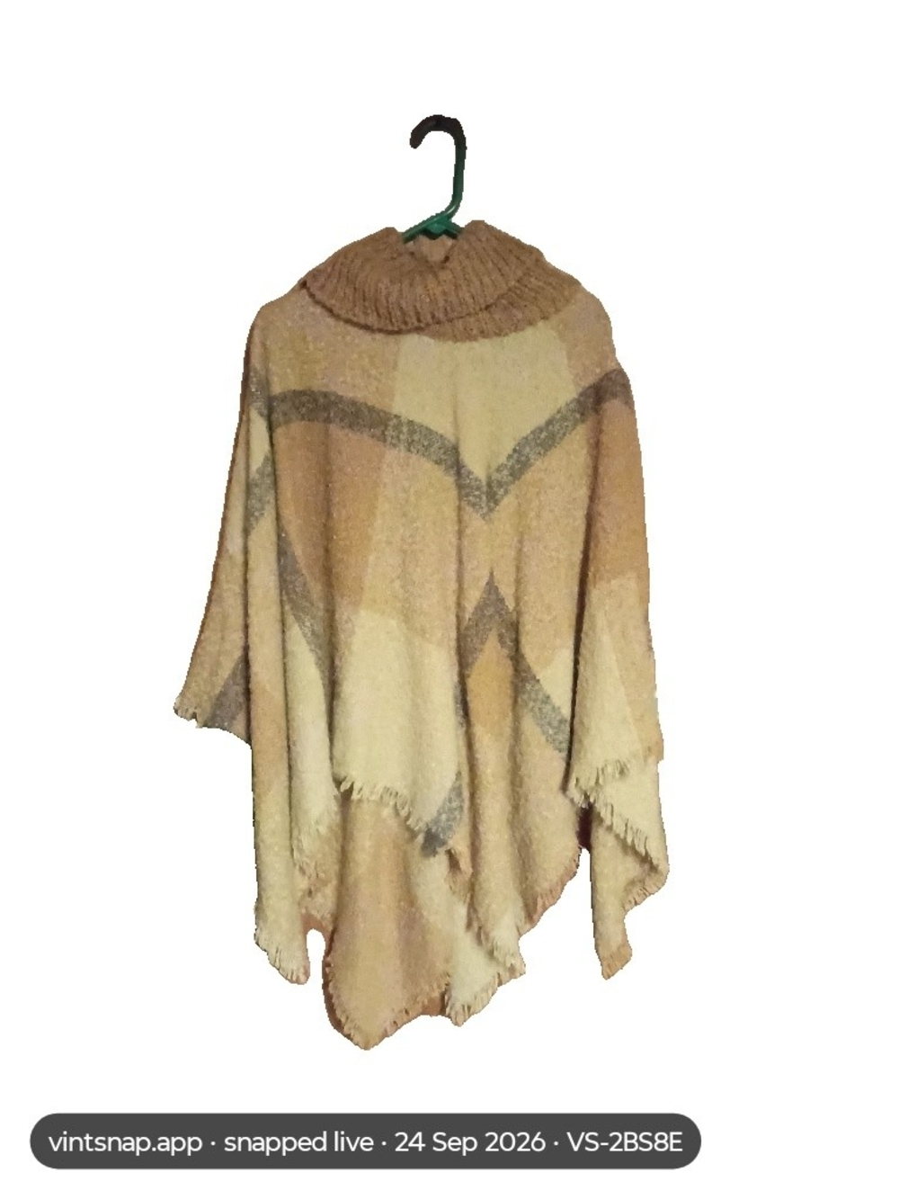 Cozy Turtleneck Poncho Sweater in Beige